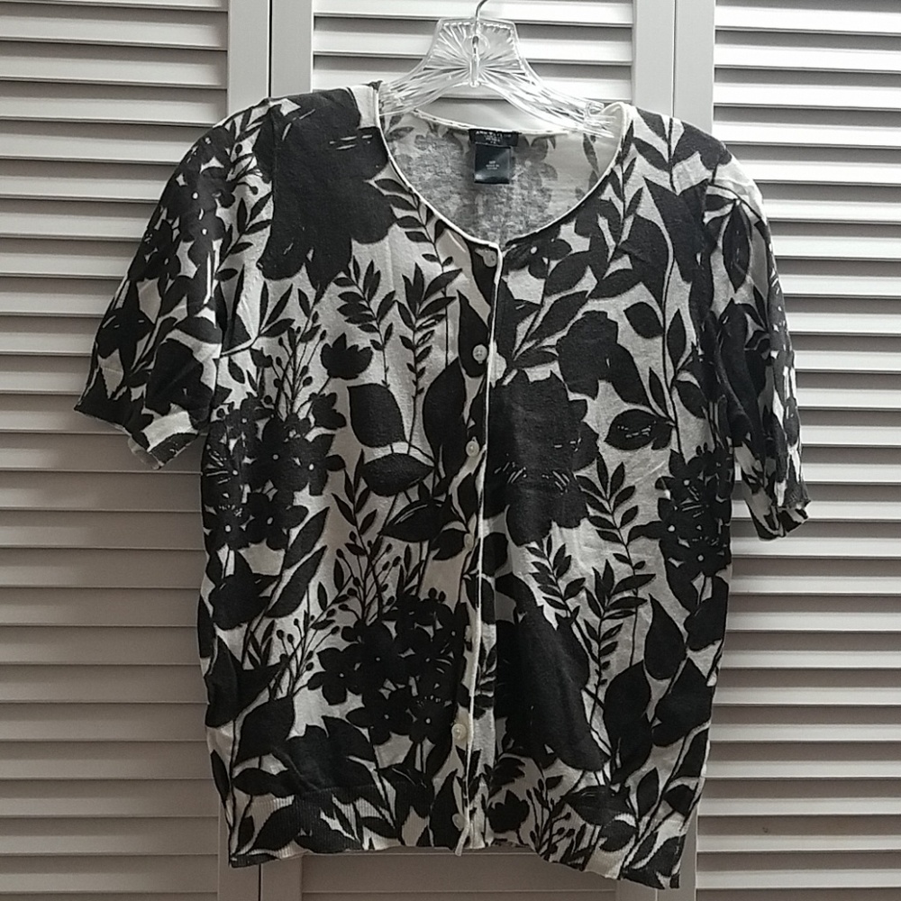 Ann Taylor Black & White Cardigan